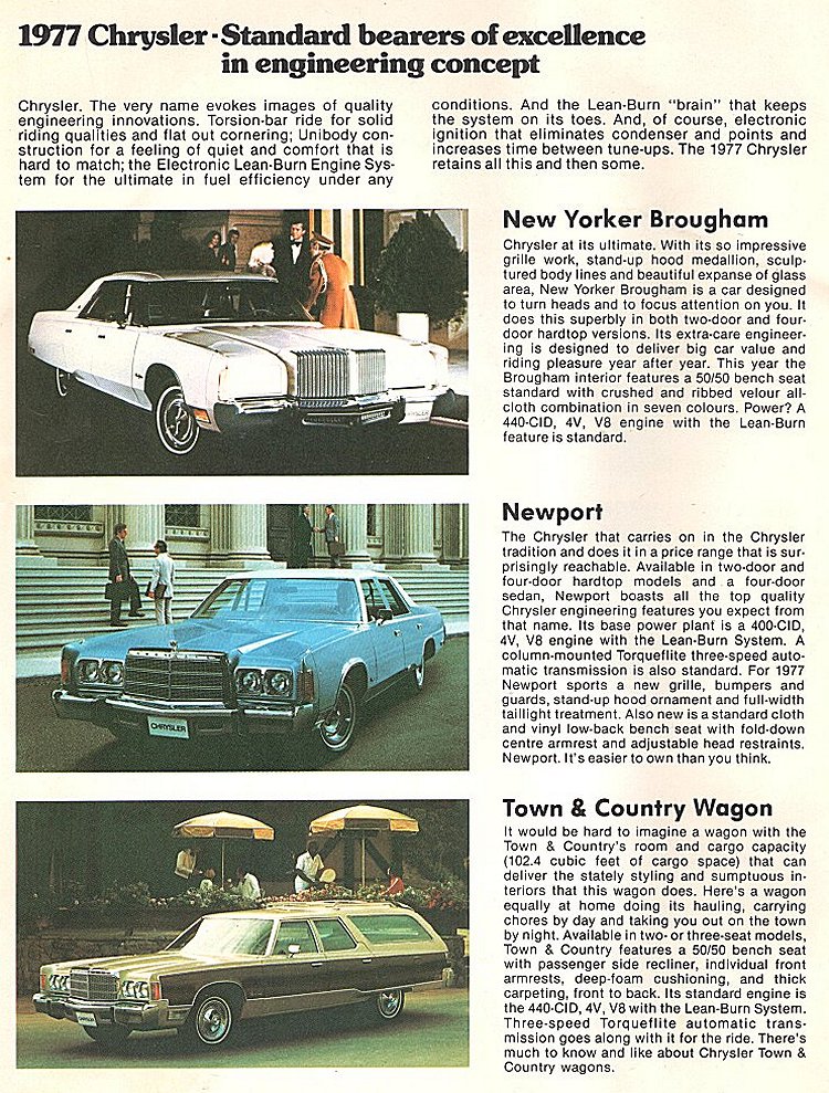 1977 Chrysler Canadian Brochure Page 2